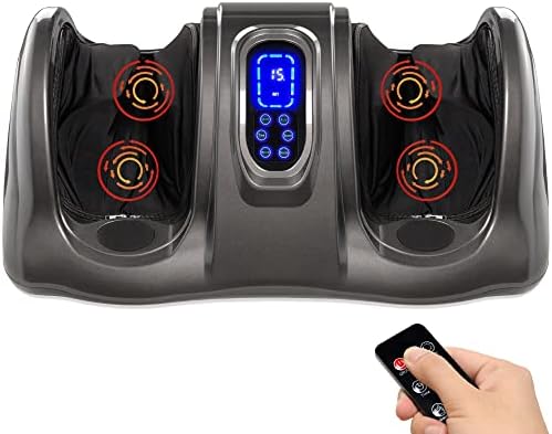Best Choice Products Foot Massager Machine Shiatsu Foot Massager, Therapeutic Reflexology Kneading and Rolling for Feet, Ankle, High Intensity Rollers, Remote, Control, LCD Screen - Gray