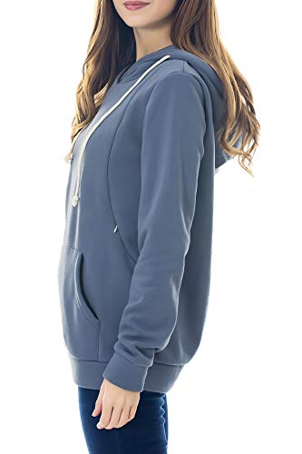 Smallshow Women's Fleece Maternity Nursing Sweatshirt Hoodie Kangaroo Pocket