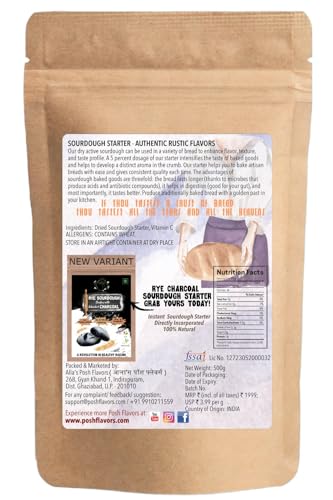Image of Alla's Posh Flavors Sourdough Starter Culture | Active | Instant | Direct Use | FOR 10 kg Flour | 500 g Bulk Pack | Instructions Included