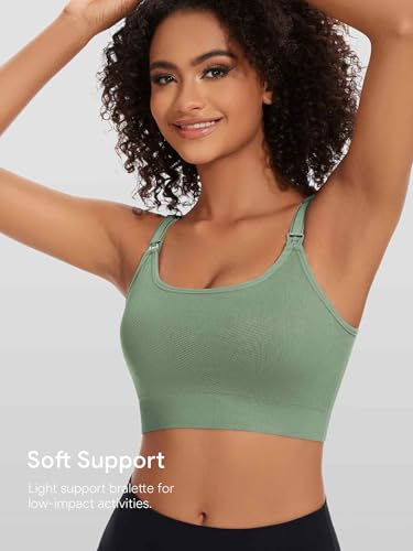 Image of Angelhood Women's Non-Padded Minimizer Sports Nursing Bras Wirefree Full Coverage Large Bust Light Support Sport