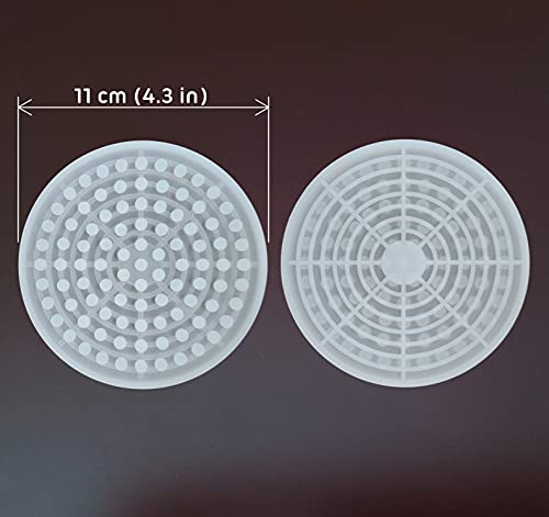 Mapleaplus Silicone Coasters For Drinks With Holder Set Of 6, Clear White, Deep Tray And Large 4.3-Inch Drink Coasters To Protect Tabletop, Non-Slip, Easy To Clean, Durable (Translucent White) #TOP6