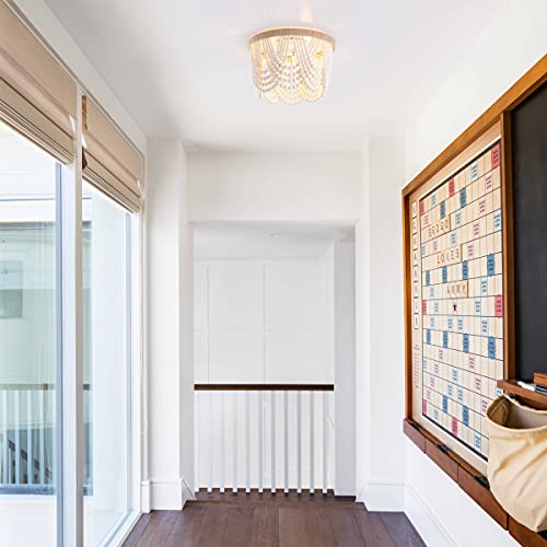 Boho Beaded Ceiling Light – Rustic Mini Chandelier for Home - Image 8