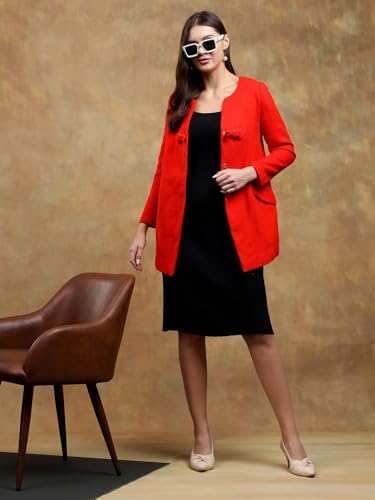 Image of KOTTY Womens Cotton Blend Standard Length Elegant Style Coat - Classic Style with Modern Detailing