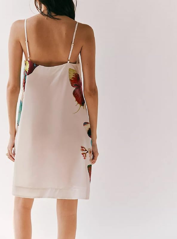 Image of Women Boho Floral Mini Cami Dress Spaghetti Strap Flowy Sling Dress Graphic Backless Summer Holiday Sundress