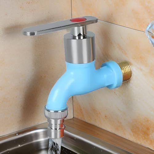 Image of Kyari PVC Nozzle Bib Cock Tap - Set of 4 | Durable & Leakproof Water Tap for Kitchen, Bathroom & Garden | Wall-Mounted Faucet with Smooth Flow Control