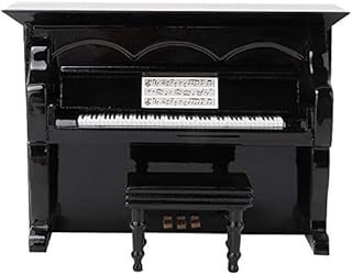 Mini pianino miniaturowe drewniane pianino model z małym taboretem instrument muzyczny, model muzyczny prezent, dekoracja domu
