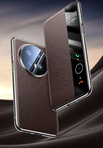 Coque Huawei Mate 70 Pro+ étui à rabat miroir rigide cuir de protection