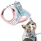 GeeRic Katzengeschirr,Katzengeschirr Ausbruchsicher,Katzen Weste mit Leine, Verstellbare Geschirr für kleine Katze, Escape Proof Cat Harness Set mit reflektierenden Streifen