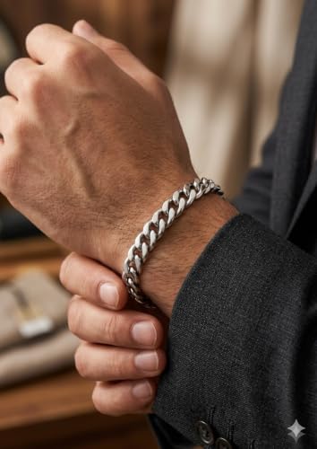Generic Trendaura Men's Heavy Curb Chain Bracelet 8.5 Inches - Image 4