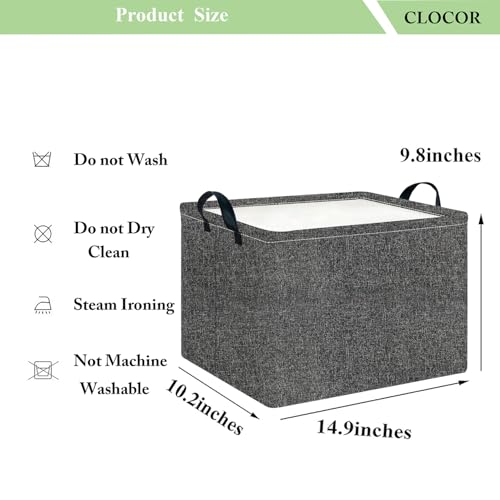 Image of CLOCOR Rectangular Storage Bin,Waterproof Books Box,Gift Basket(Grey)