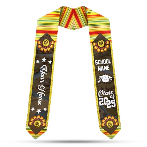 Custom African American Graduation Stole,Personalized Kente Graduation Sash,Class of 2025 African Graduation Stole S273