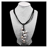  Delawen Perle Reis-förmige Perlen Wachs Line Halskette Charms Für Elegante Frauen Liebe Romantisches Geschenk Schmuck Vintage Palast Luxus Palast Handgemachte Kunst (Farbe : A1)