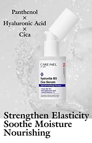 CARE:NEL Hyaluronic Acid Serum for Face Korean - Pure Centella Asiatica Extract Niacinamide for Acne Cica - B5 Panthenol 10% Elasticity Korean Skin Care Beauty Products 30ml/1fl.oz