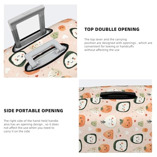 Luggage Cover Protector - Rice Ball Cute Print Fit 25-28 Inch Suitcase Covers for Luggage4
