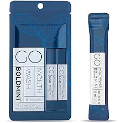 Bold Mint GO Travel Size Mouthwash Packets - Bulk Individual Mini Mouthwash Packets - Perfect Travel Size Toiletries for Guest Bathrooms - Alternative to Breath Strips and Spray, Alcohol and Dye Free