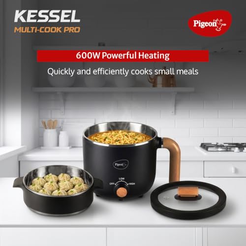 Image of Pigeon Multi-Cook Pro Kettle, 1.2L, Stainless Steel, Auto Shut-Off, Black