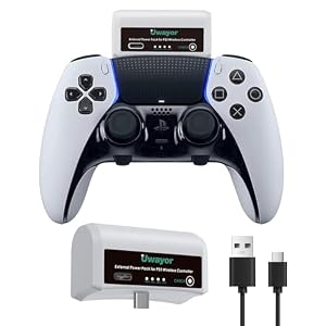 3500mAh externer Akku für PS5 Controller, PS5 Ersatz Akku Verlängerung für Sony PlayStation 5 DualSense/Edge Controller mit USB-C Ladekabel