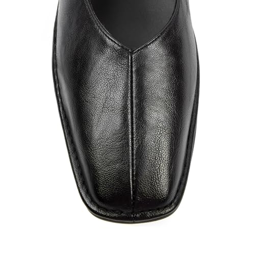 Image of Lace up Ballet Flats Women Square Toe Mary Jane Flats Bow Slip On Comfortable Ballerina Shoes