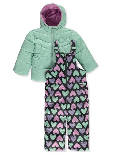 Pink Platinum Girls' 2-Piece Hearts Snowsuit Jacket Set Outfit4