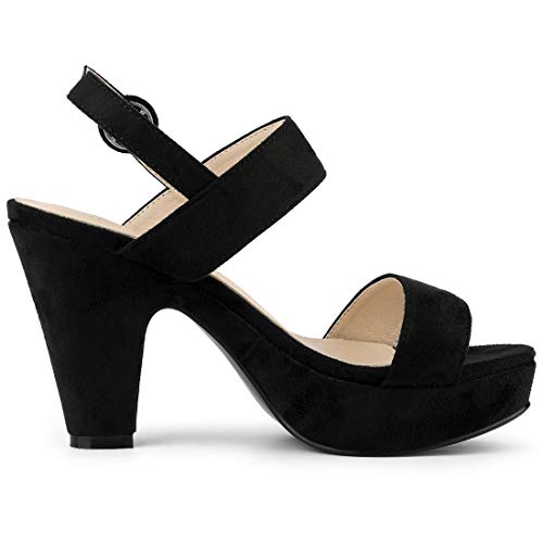 Image of Allegra K Women's Slingback Platform Heels Chunky High Heel Sandals