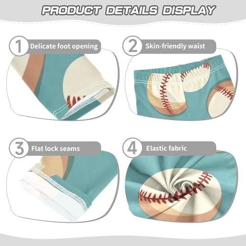 ZZKKO Girls Leggings Baseball Toddler Girls Clothes Leggings for Girls Toddler Girls Leggings 3-4T3