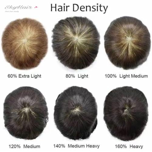 Image of SkyHair PU Diamond Coated Border MIRAGE Skin Base Undetectable Scalp PREMIUM Hair Patch for Men 100% Remy Human Silky and Soft Hair Wigs Highly Durable Mens Toupee can be Install with Clips, Glue or Tape (Natural Brown, 10x7, Medium Density)