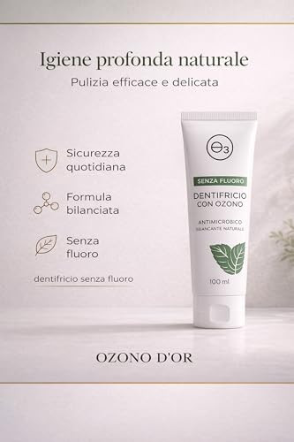 OZONO D'OR - Dentifricio senza fluore e solfati 100% naturale bio con ozono | dentifricio sbiancante senza fluore sopra sensibili, certificati |100 ml - 3