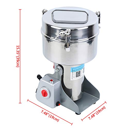 Ridgeyard 2000G Commercial Electric Grain Grinder Mill Powder Machine Grinder Flour Mill For Bean Seed Nut Grain Spice Herb Pepper Cereal Wheat #TOP1