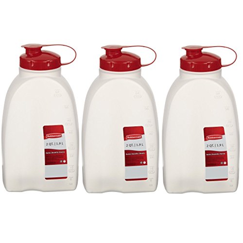 Rubbermaid 712395881385 Servin Saver White Bottle, Plastic, 2 Qt./1.9