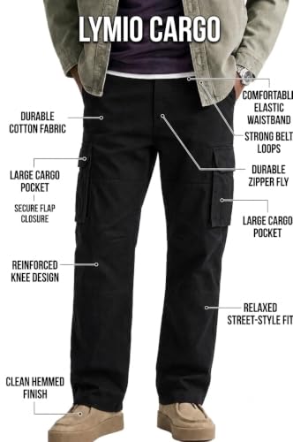 Image of Lymio Cargo for Men | Cotton Cargo Pant | Drawstring Waist Pant (Available Also Plus Size) (46-49)