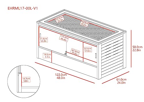 New Age Pet EHRML17-05L ® Ecoflex 48 Inch Large Mojave Reptile Habitat Enclosure Lounge In Grey thumb #8