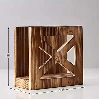 Interoceanic Rustic Napkin Holder Wooden Farmhouse Style Paper Napkins Storage Dispenser for Kitchen, Table, Restaurant… 41v 5h9D7AS. SS400