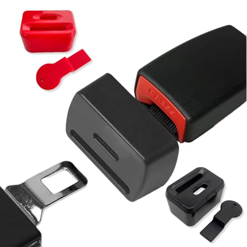 GGUFAY 2 Pack Hebillas de cinturón de seguridad de coche negras para abrocharse los cinturones de seguridad - Compatible con la mayoría de las sillas de coche - Fácil de instalar y manejar