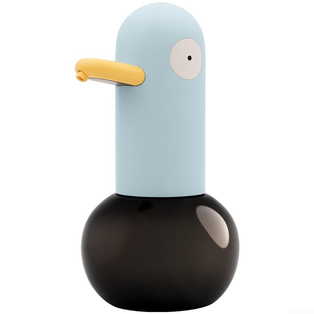 Dispenser automatico di sapone in schiuma con sensore di induzione da 0,25 s, ricaricabile senza contatto, 400 ml, funzione autopulente per bagno e cucina, design a forma di anatra, 1800 mA