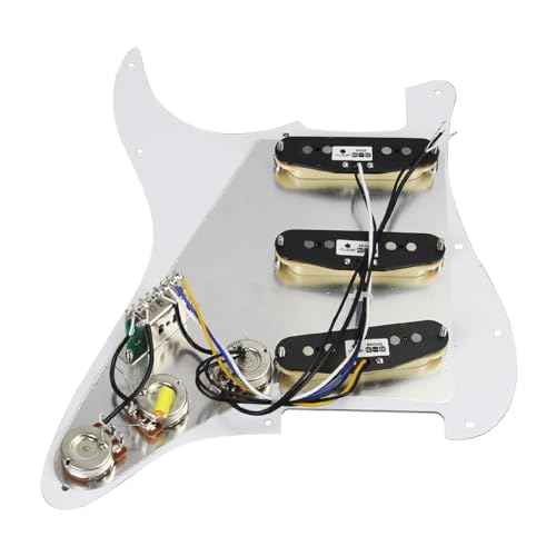 FLEOR Alnico V SSS 3-Ply Prewired Loaded Pickguard Scratchplate Pickups Kit for ST Electric Guitars Replacement Parts Brown Tortoise - Image 2