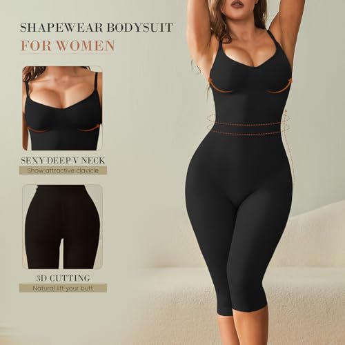 Tummy Control Bodysuit for Women CapriShapewear leggings Body Shaper Thigh Slimmer3
