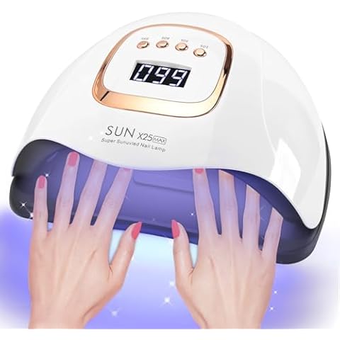 380W UV LED Nail Lamp, Professional Nail Dryer Gel Polish Light with 81 Beads, UV Nail Light With 4 Timer Settings, Nail Polish Curing Gel LED Dryer With Automatic Sensor Cover