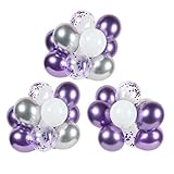 Purple, silver metal balloons and white balloons with purple confetti balloons, each pack of 50 12-i