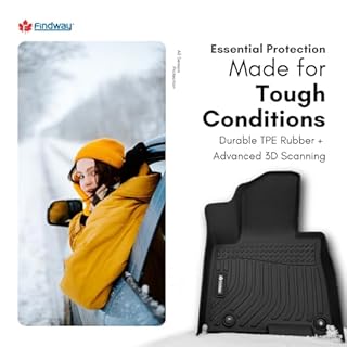 Findway Car Mats for Honda Civic Sedan 2014-2015 (Driver Side Floor Type 2 – Check the 2nd Image for Reference), Custom Fit, All Weather, TPE Rubber, Laser-Measured, for 1st & 2nd Row, Black