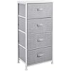 Amazon Basics Fabric 4-Drawer Storage Organizer Unit for Closet, Bedroom, White