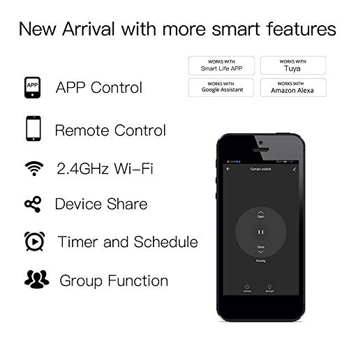DECDEAL 2 Pcs 90-250 V Módulo de Interruptor de Cortina WiFi APP Controle Remoto Controle de Voz Com