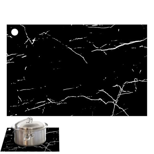 XIAOXIAOYU 電磁調理器用マット 大理石柄 電気ストーブバーナー 傷防止シリコンカバー | 磁気ストーブ用耐熱滑り止めスクラッチプロテクター
