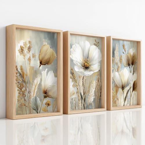 Affiche Décoration Murale Florale 40x50 cm Poster Coquelicot Blanc