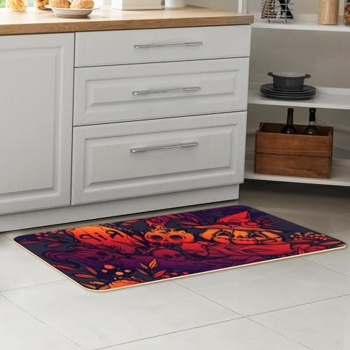 Tapetes de cocina absorbentes para Halloween que evitan resbalones y salpicaduras de agua 7