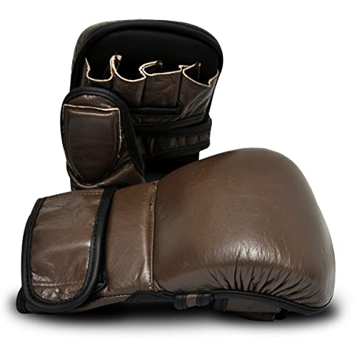 Pfg Brown Vintage Mma Sparring Gloves - Genuine Leather For Sparring (L/Xl), Large-X-Large, Pfg135 #TOP3