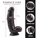 Uzhang 6.9 Inch Black Dillo Realistic Beginner Relaxing Wand Thick Didlo for Women Sti-mula-tor Men S-TiMu-Lation Adult Massage