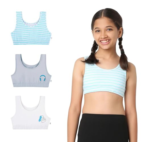 Image of YouGotPlanB Cotton Sports Bra | Ages 8-16 Years | U-Shaped Style | Non-Padded, Double-Layered for Coverage