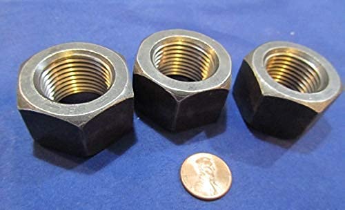 Grade 8 Steel Hex Nuts RH 1-12 Thread x 1-1/2 W x 55/64 H 3 Pcs