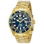 Invicta-Stainless-Steel-Analog-Blue-Dial-Men-Watch-30024-Gold-Band