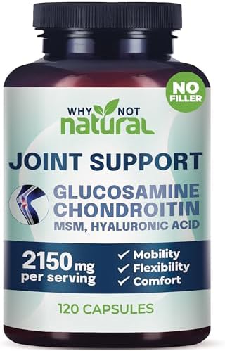 Why Not Natural Glucosamine Chondroitin, MSM, Joint Support Supplements – Knee Pain Joints Health Suppplement